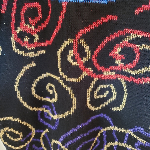 Vintage GFC Ltd Metallic Swirl Pattern Sweater - Picture 3 of 4